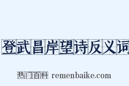 登武昌岸望诗反义词是什么意思的图片